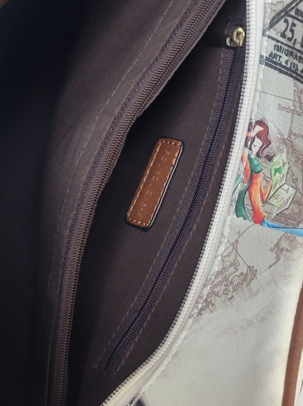 Paris/Eiffel Tower fashion illustration, top-handle satchel with dual handles - Picture 8 of 13